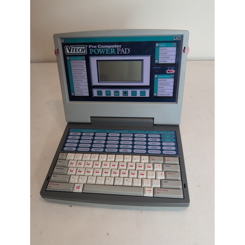 VTech Pre Computer Power Pad Vintage Children's Laptop Electronic 1990s Used